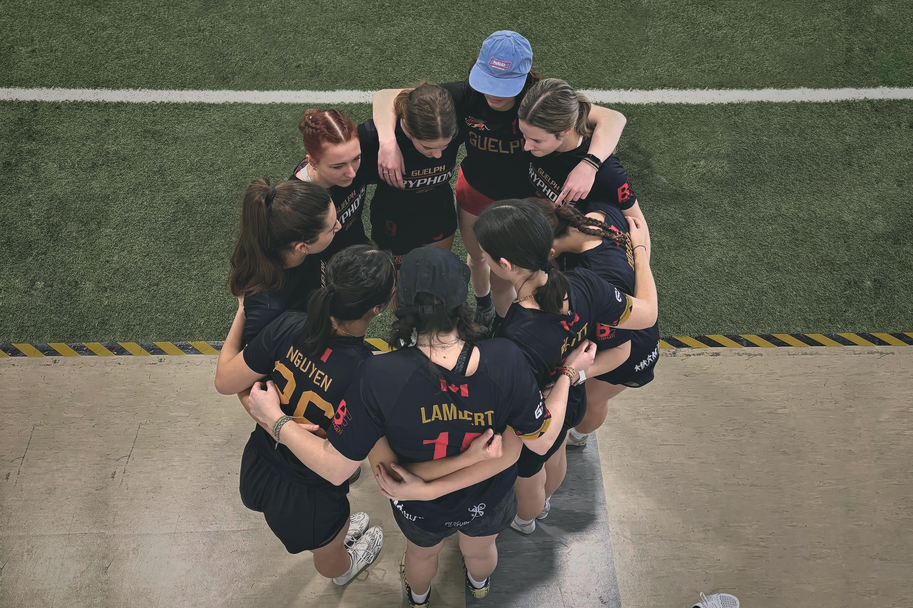 Gryphons Women's Team Huddle